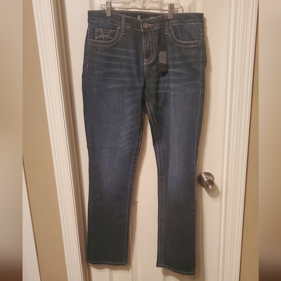 KUT from the Kloth Stevie Straight Leg Dark Blue Jeans Size 8 - Picture 3 of 12